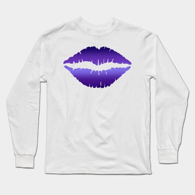 Purple Gradient Lips Long Sleeve T-Shirt by CraftyCatz